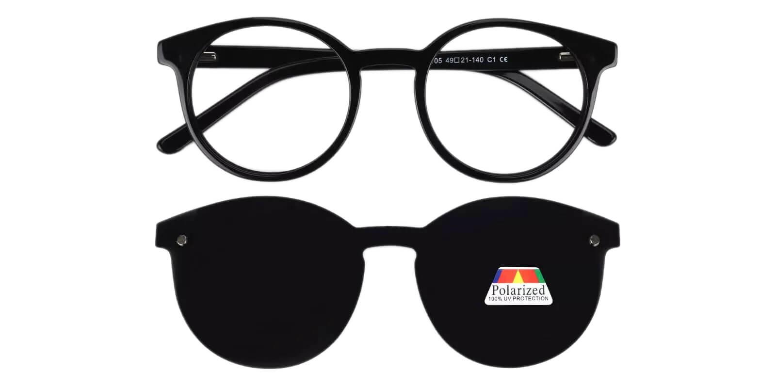 Ottawa Clip-On Black Acetate Eyeglasses , Fashion , UniversalBridgeFit Frames from ABBE Glasses