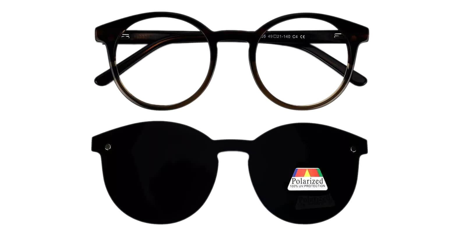 Ottawa Clip-On Brown Acetate Eyeglasses , Fashion , UniversalBridgeFit Frames from ABBE Glasses
