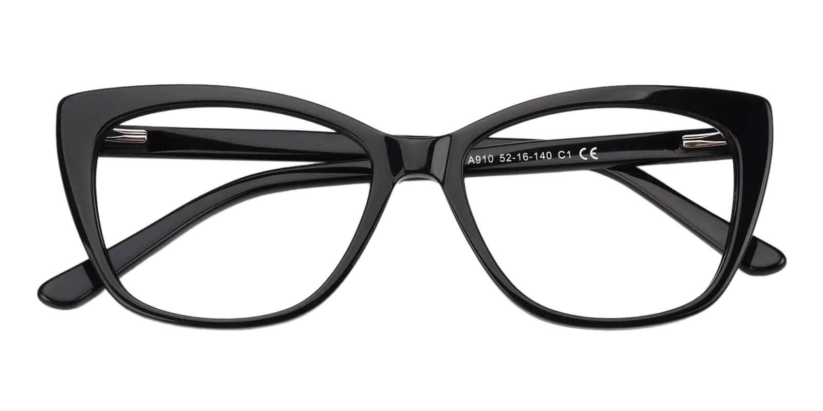 Truda Black Acetate Eyeglasses , Fashion , SpringHinges , UniversalBridgeFit Frames from ABBE Glasses