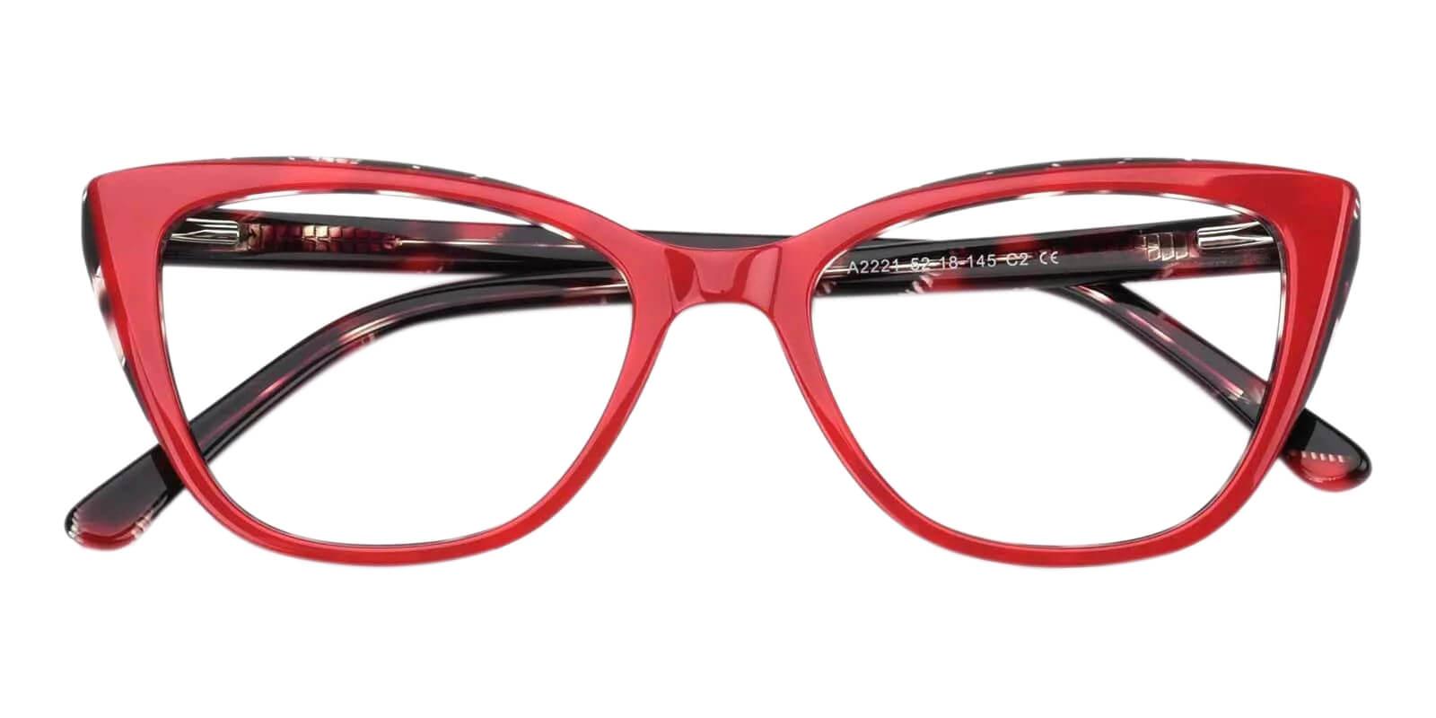 Teddy Red Acetate Eyeglasses , Fashion , SpringHinges , UniversalBridgeFit Frames from ABBE Glasses