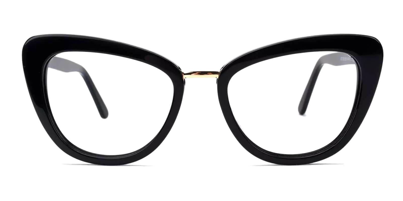 Lizzy Black Acetate Eyeglasses , Fashion , SpringHinges , UniversalBridgeFit Frames from ABBE Glasses