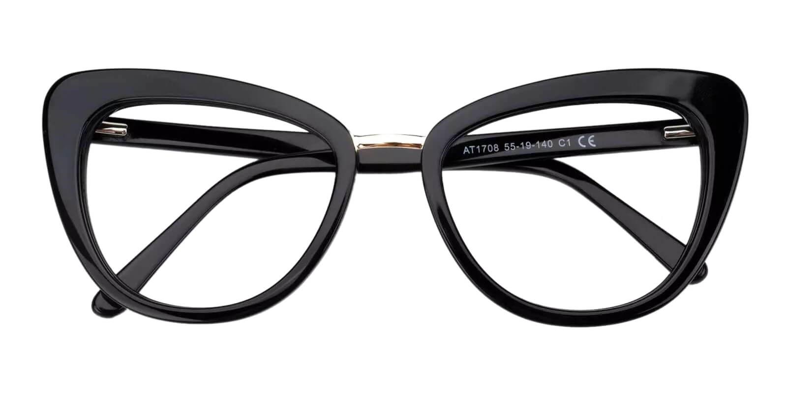 Lizzy Black Acetate Eyeglasses , Fashion , SpringHinges , UniversalBridgeFit Frames from ABBE Glasses