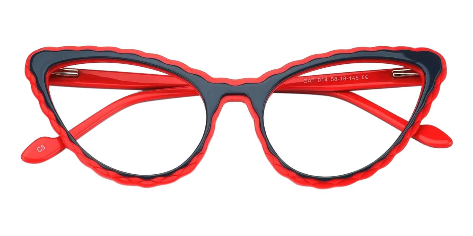 Harmt Red Acetate Eyeglasses , Fashion , SpringHinges , UniversalBridgeFit Frames from ABBE Glasses