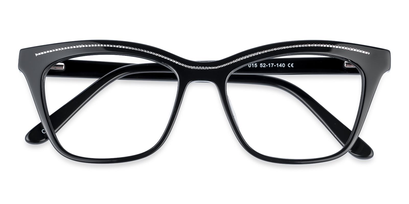 Kate Black Acetate Eyeglasses , Fashion , SpringHinges , UniversalBridgeFit Frames from ABBE Glasses