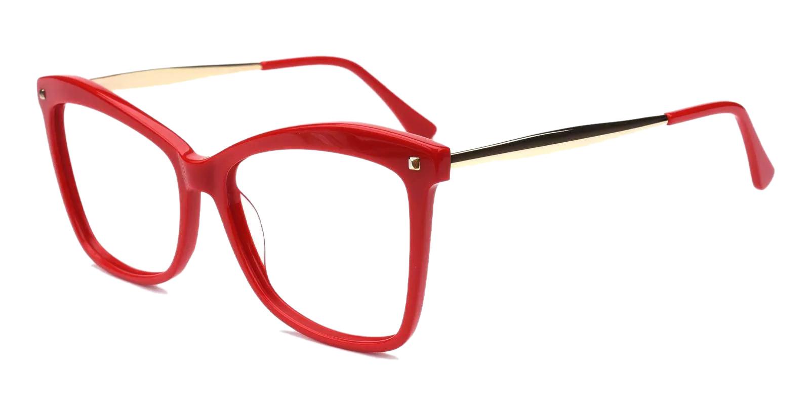 Bertha Red Acetate , Metal Eyeglasses , Fashion , UniversalBridgeFit Frames from ABBE Glasses