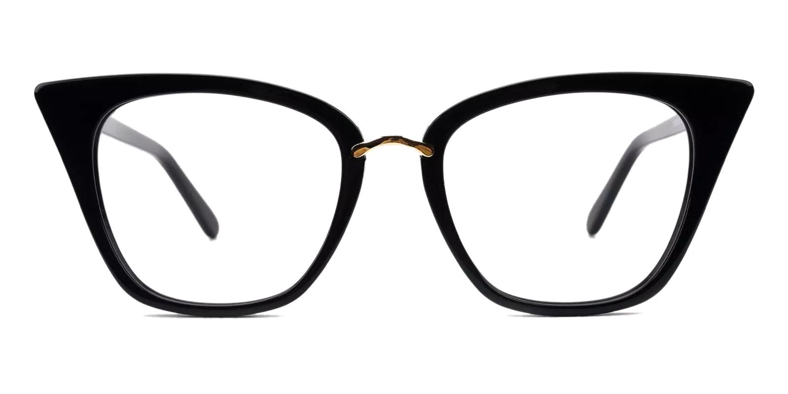 Damara Black Acetate , Metal Eyeglasses , Fashion , SpringHinges , UniversalBridgeFit Frames from ABBE Glasses