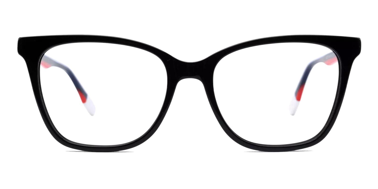 Pamela Black Acetate Eyeglasses , Fashion , SpringHinges , UniversalBridgeFit Frames from ABBE Glasses