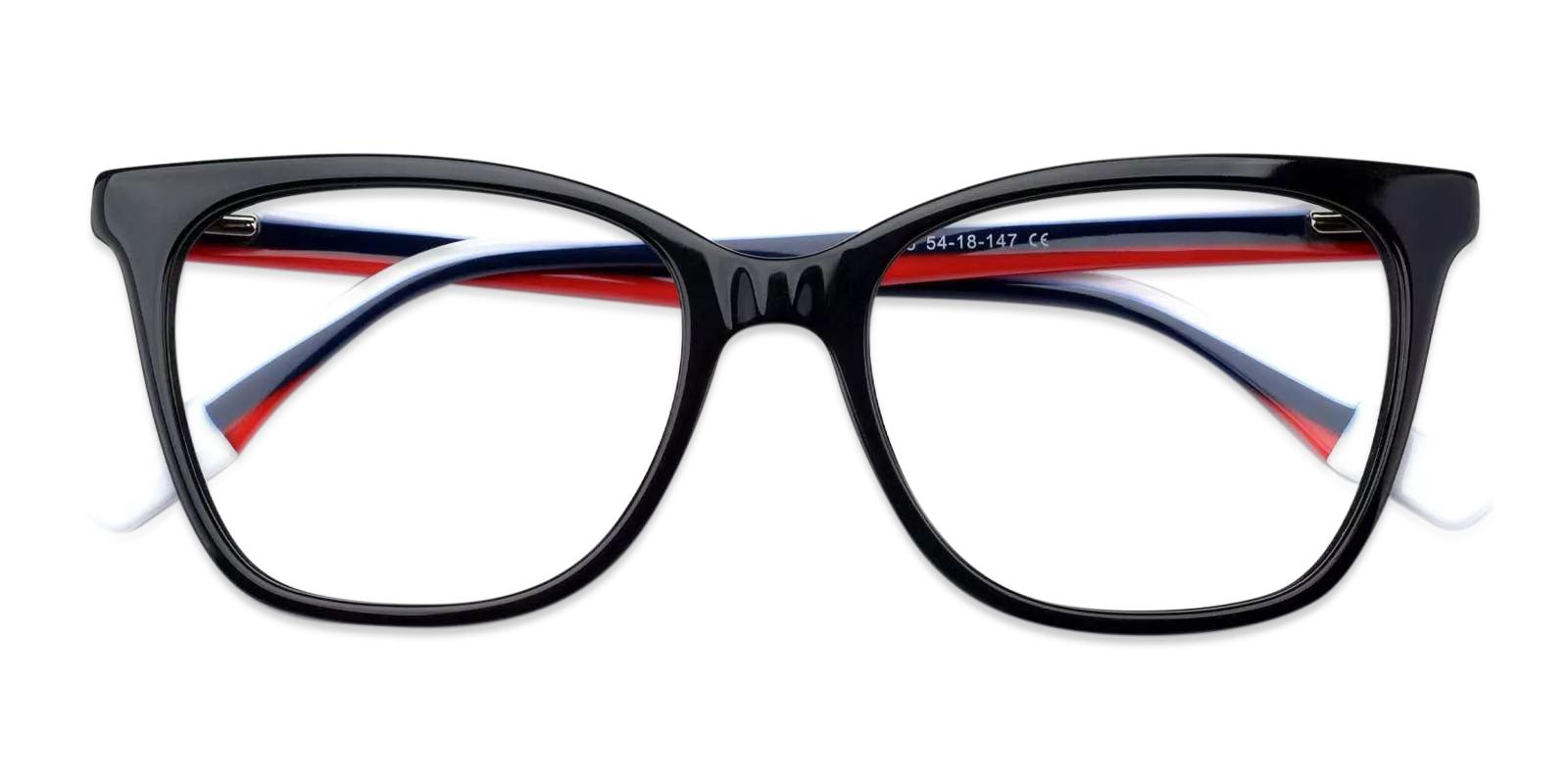 Pamela Black Acetate Eyeglasses , Fashion , SpringHinges , UniversalBridgeFit Frames from ABBE Glasses