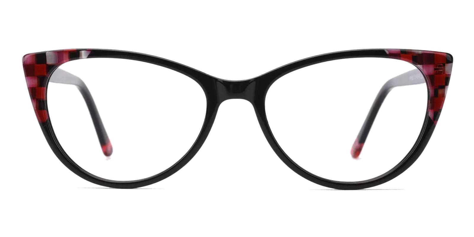Reily Black Acetate Eyeglasses , Fashion , SpringHinges , UniversalBridgeFit Frames from ABBE Glasses