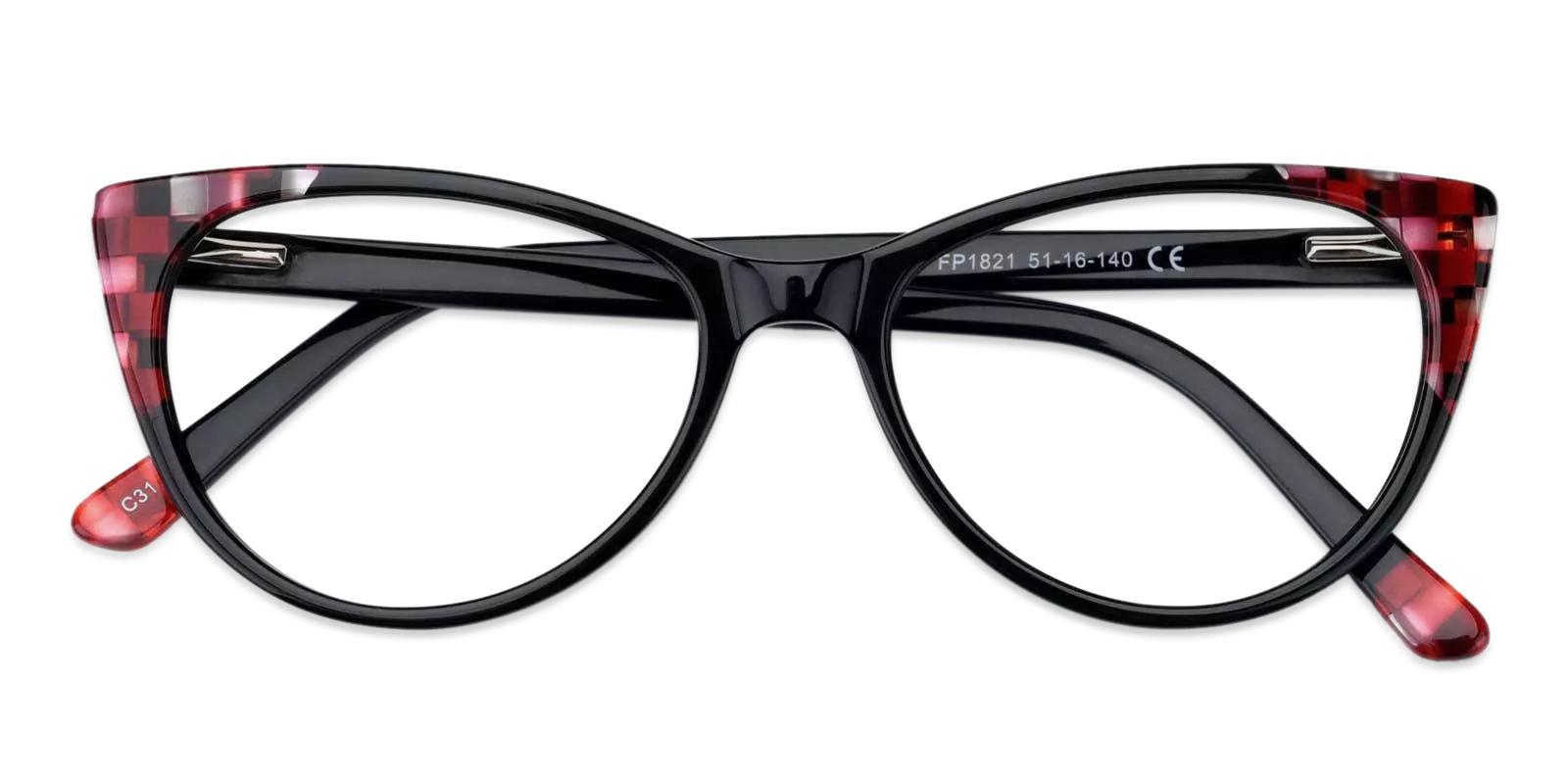 Reily Black Acetate Eyeglasses , Fashion , SpringHinges , UniversalBridgeFit Frames from ABBE Glasses