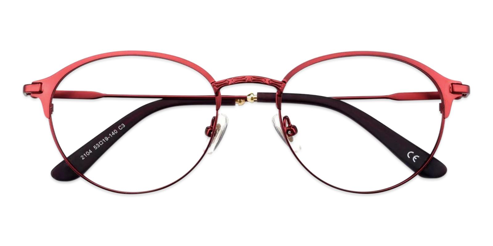 Irvin Red Metal Eyeglasses , Fashion , NosePads Frames from ABBE Glasses
