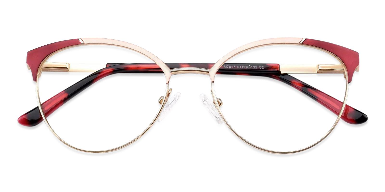Huxley Red Metal Eyeglasses , Fashion , NosePads , SpringHinges Frames from ABBE Glasses