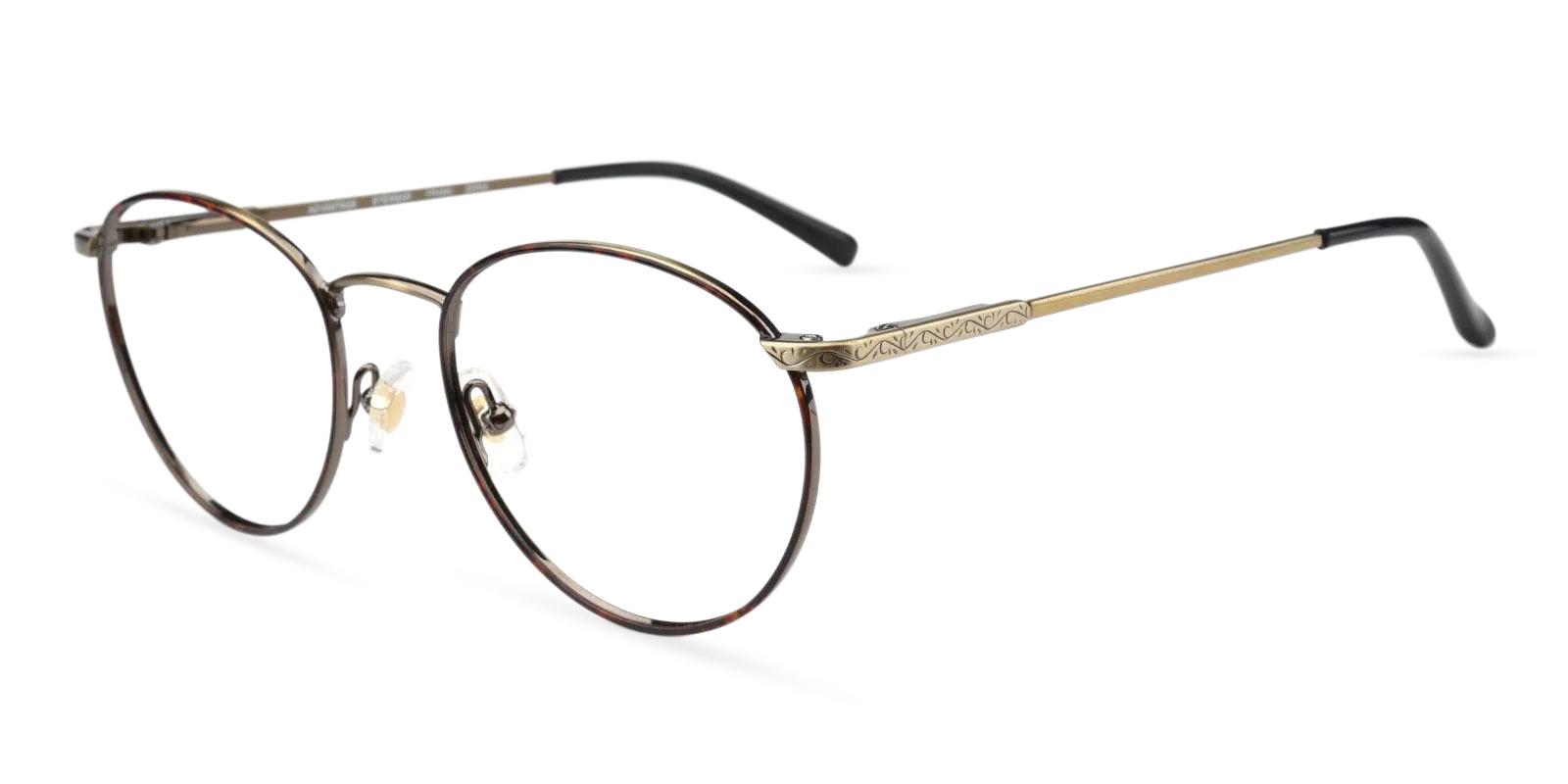 Glib Brown Metal Eyeglasses , Fashion , SpringHinges , NosePads Frames from ABBE Glasses