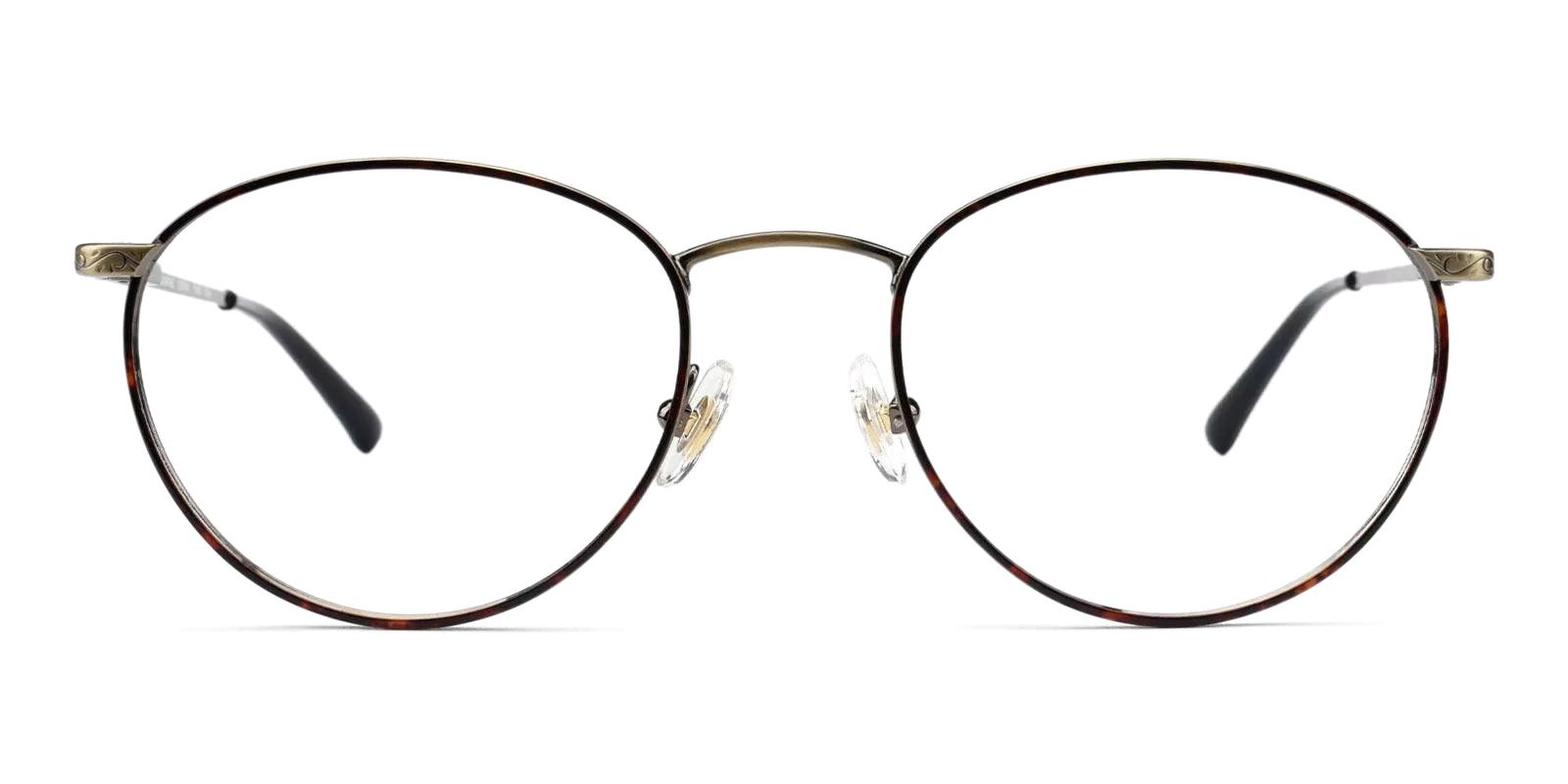 Glib Brown Metal Eyeglasses , Fashion , SpringHinges , NosePads Frames from ABBE Glasses