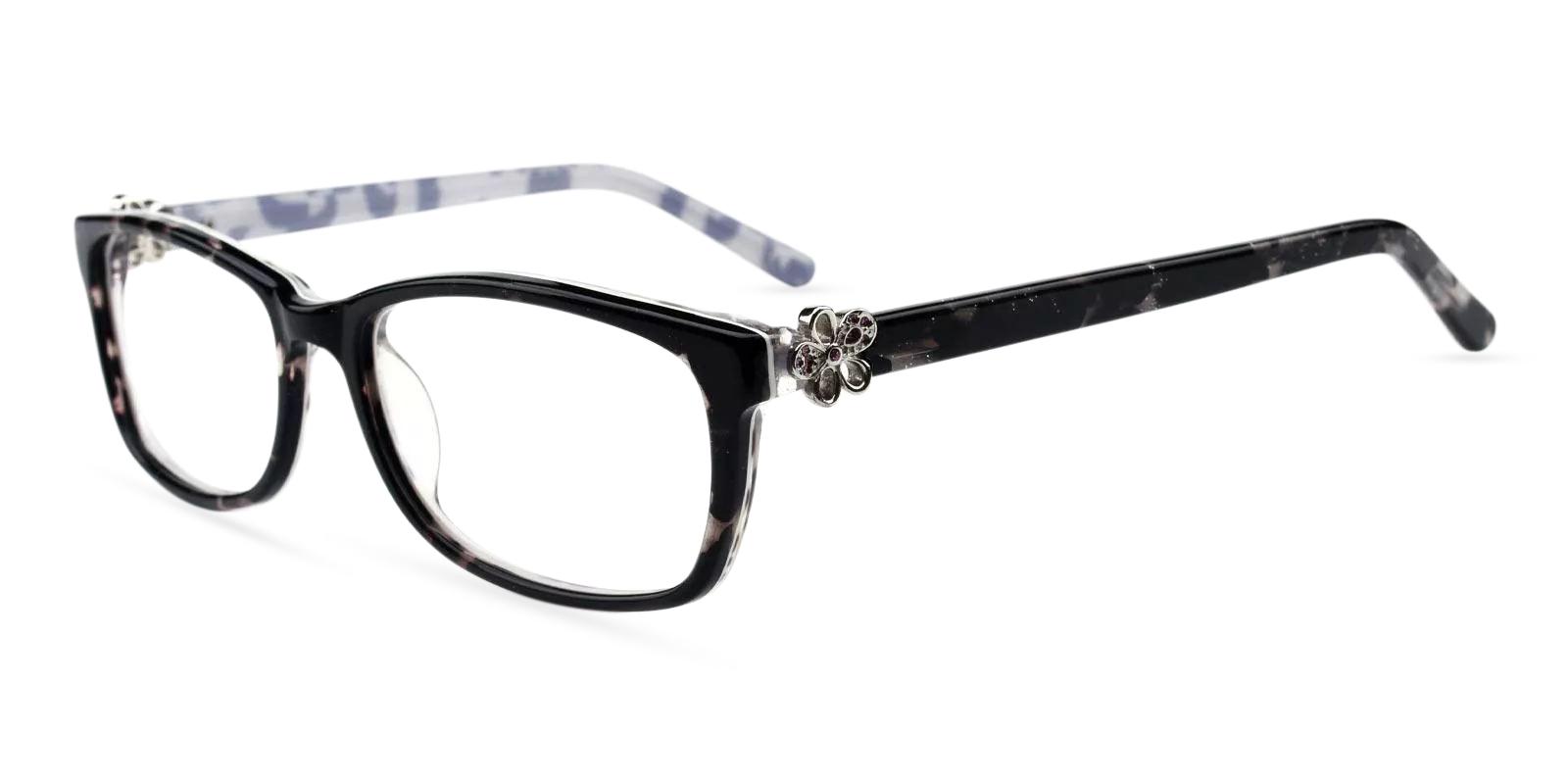 Rosa Black Acetate Eyeglasses , Fashion , UniversalBridgeFit Frames from ABBE Glasses