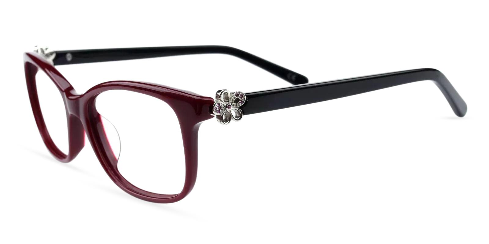 Paula Red Acetate Eyeglasses , Fashion , UniversalBridgeFit Frames from ABBE Glasses