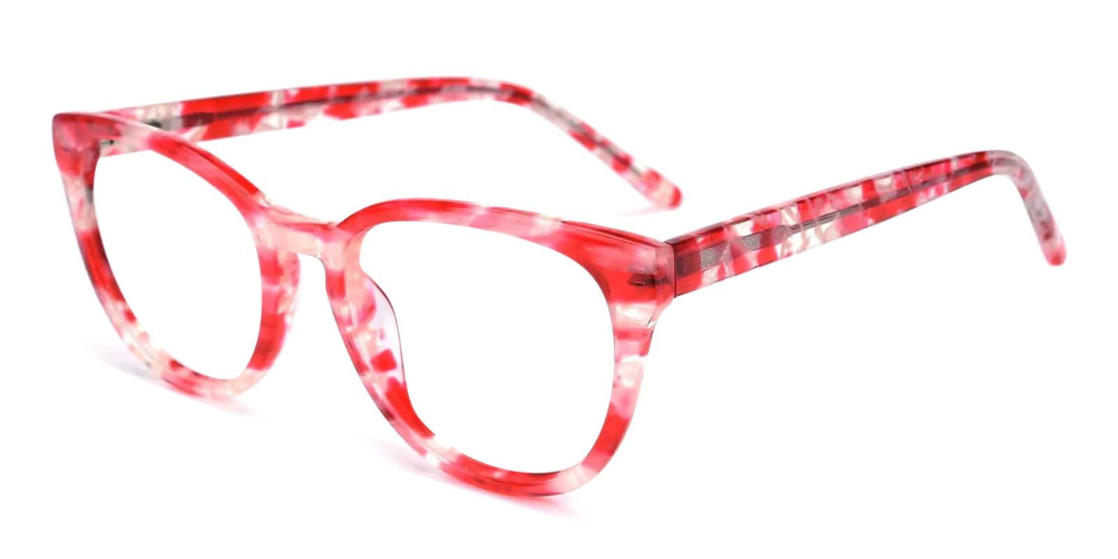 Quauetom Red Acetate Eyeglasses , Fashion , SpringHinges , UniversalBridgeFit Frames from ABBE Glasses