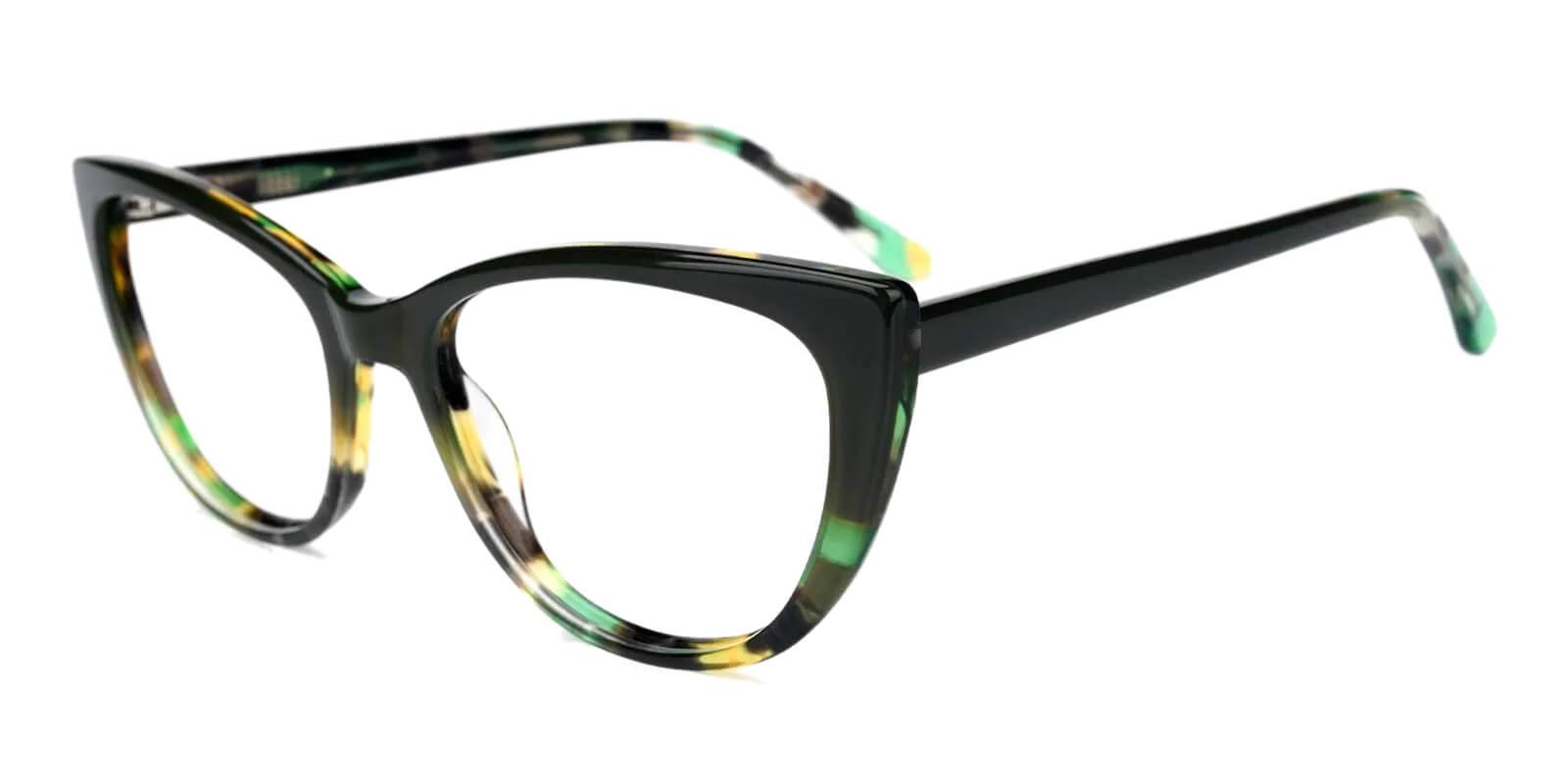Freda Green Acetate Eyeglasses , Fashion , SpringHinges , UniversalBridgeFit Frames from ABBE Glasses