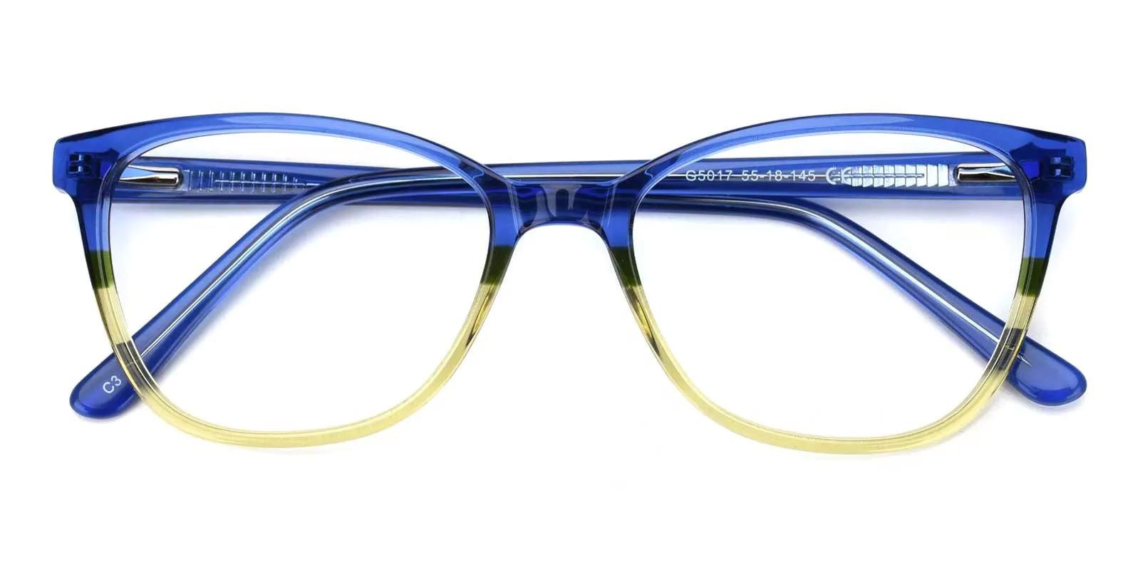 Rosemary Blue Acetate Eyeglasses , Fashion , SpringHinges , UniversalBridgeFit Frames from ABBE Glasses