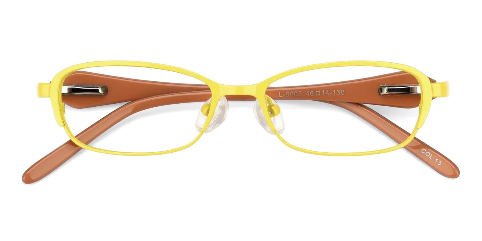 Kids-Volume Yellow Metal Eyeglasses , Fashion , NosePads , SpringHinges Frames from ABBE Glasses