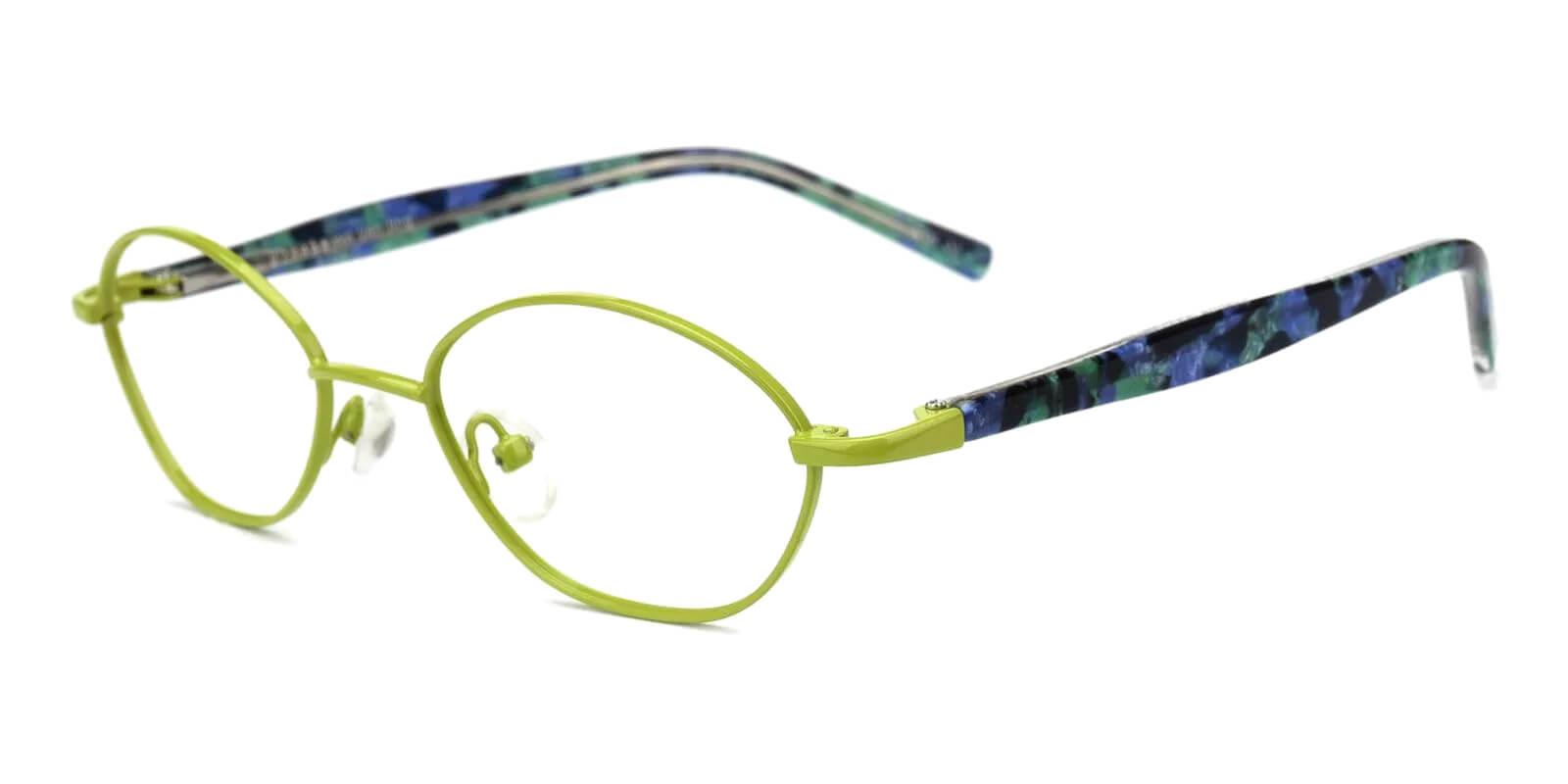 Kids-Priscilla Green Metal Eyeglasses , Fashion , SpringHinges , NosePads Frames from ABBE Glasses