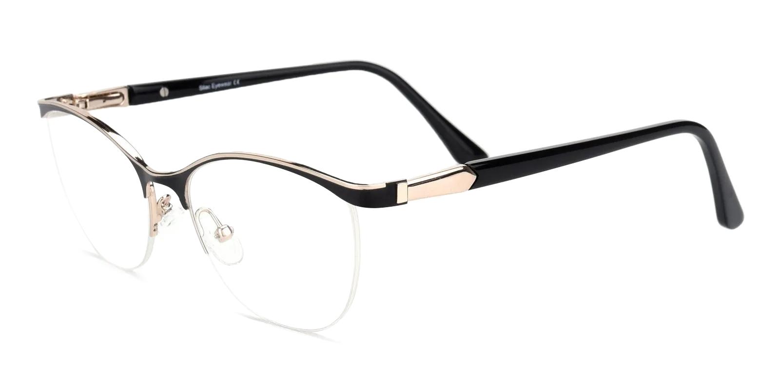 Offor Black Metal Eyeglasses , NosePads Frames from ABBE Glasses