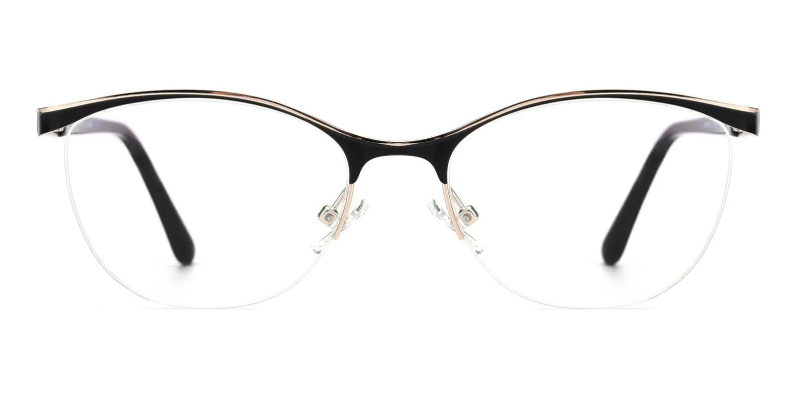 Offor Black Metal Eyeglasses , NosePads Frames from ABBE Glasses