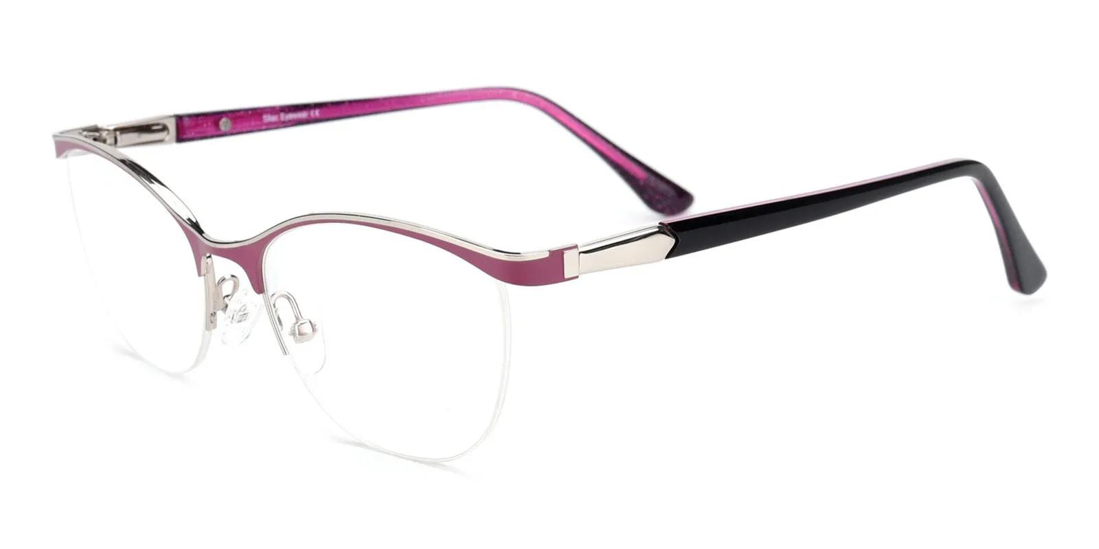 Offor Purple Metal Eyeglasses , NosePads Frames from ABBE Glasses