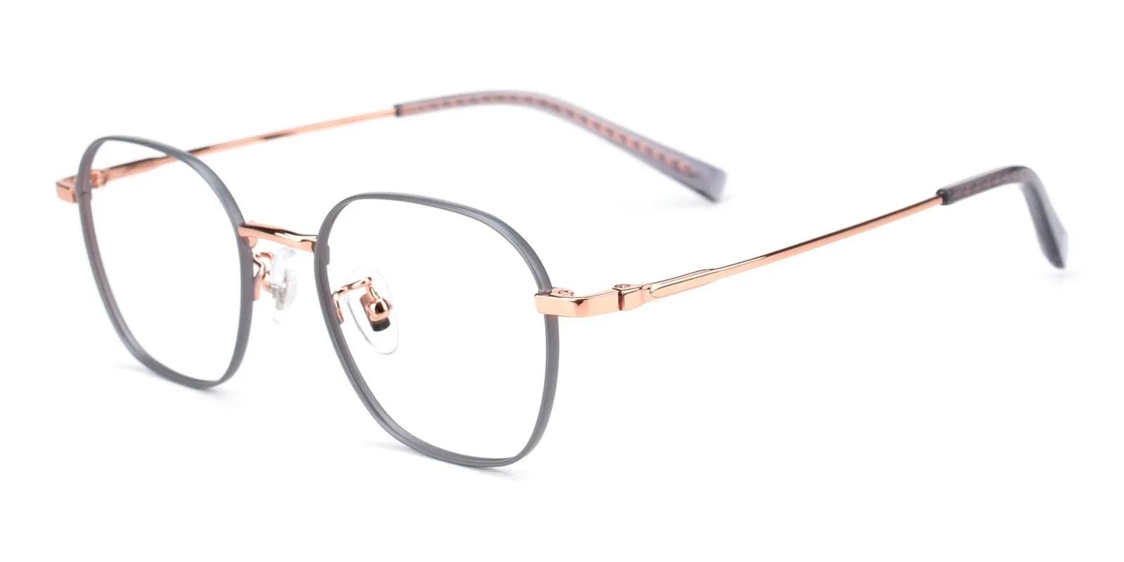 Udeify Gray Titanium Eyeglasses , NosePads Frames from ABBE Glasses