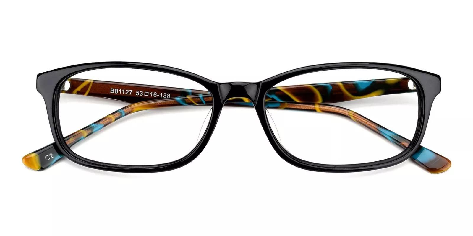 Tendant Black Acetate Eyeglasses , UniversalBridgeFit Frames from ABBE Glasses