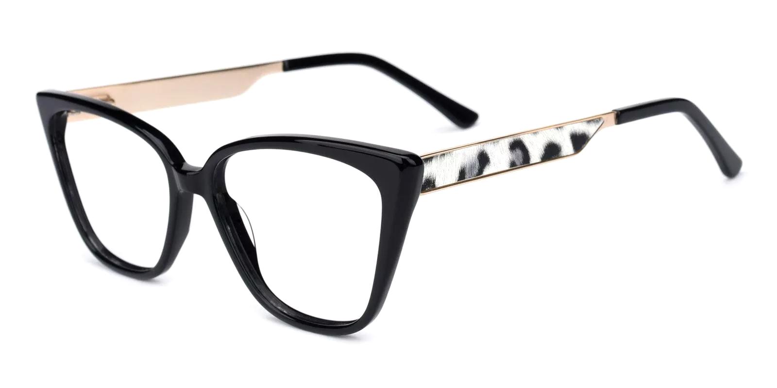 Fari Black Acetate Eyeglasses , UniversalBridgeFit Frames from ABBE Glasses
