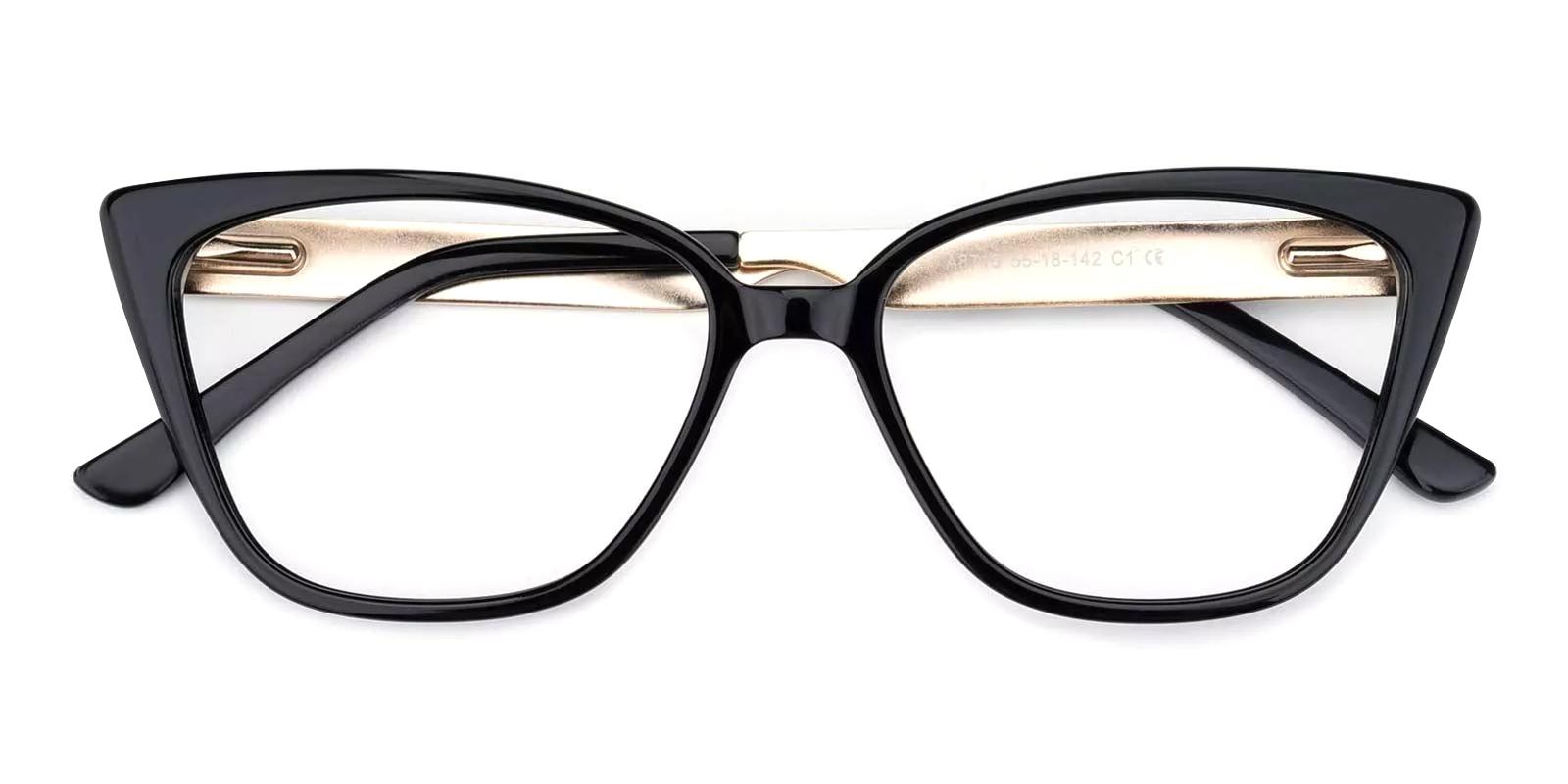 Fari Black Acetate Eyeglasses , UniversalBridgeFit Frames from ABBE Glasses