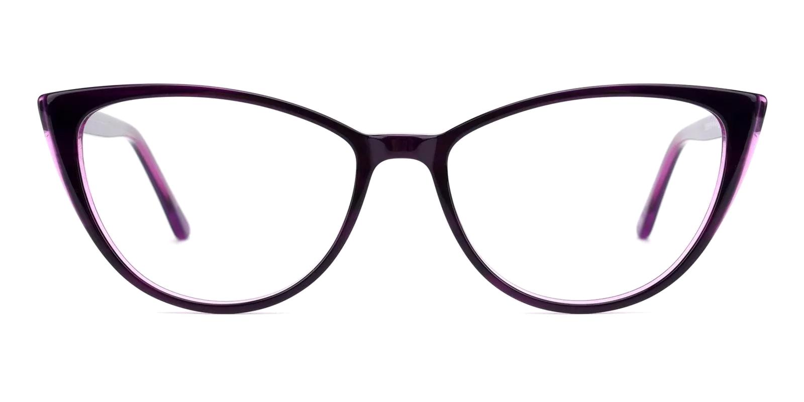 Holory Purple Acetate Eyeglasses , SpringHinges , UniversalBridgeFit Frames from ABBE Glasses