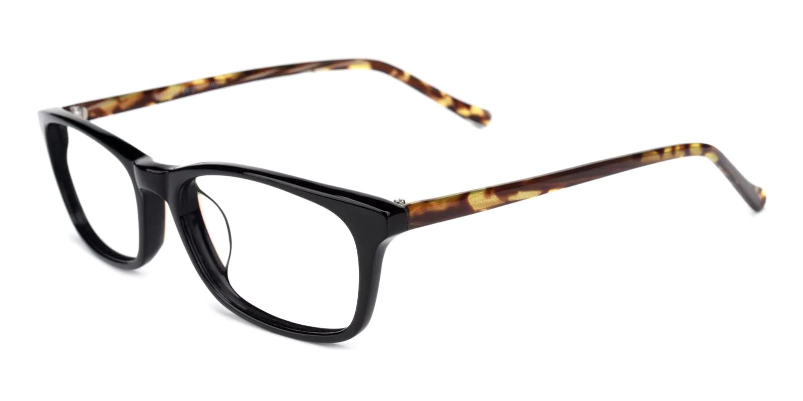 Malon Black Acetate Eyeglasses , UniversalBridgeFit Frames from ABBE Glasses
