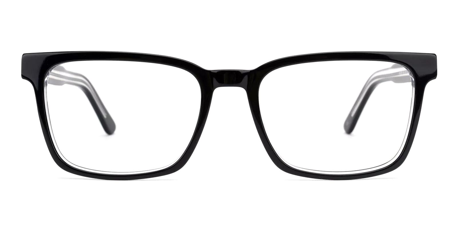 Merg Black Acetate Eyeglasses , SpringHinges , UniversalBridgeFit Frames from ABBE Glasses