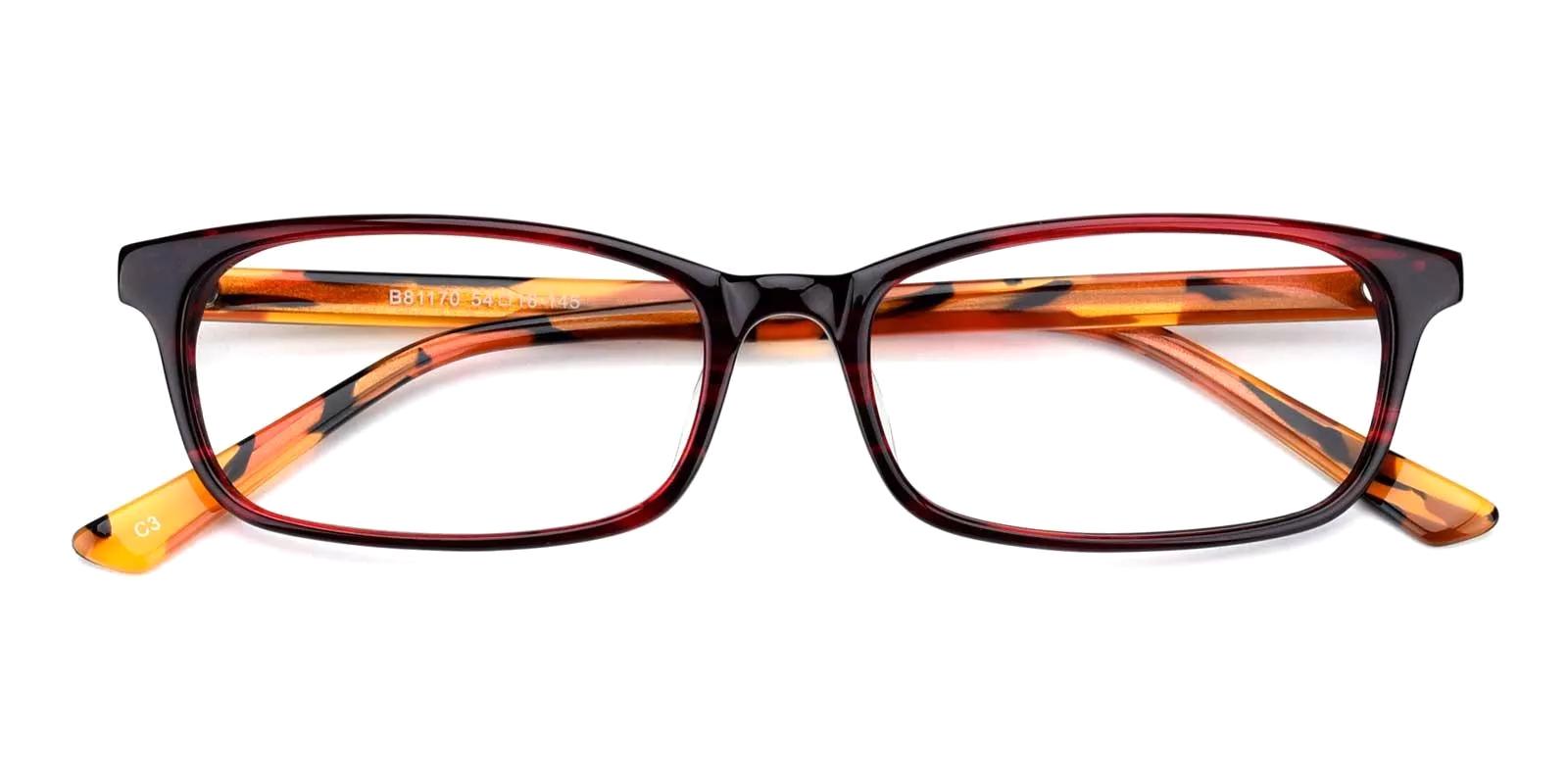 Guyment Red Acetate Eyeglasses , UniversalBridgeFit Frames from ABBE Glasses