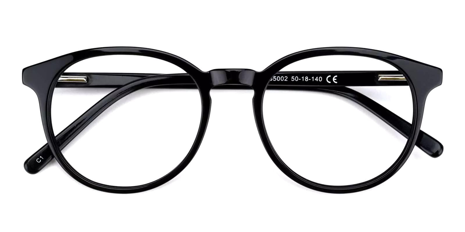 Duria Black Acetate Eyeglasses , SpringHinges , UniversalBridgeFit Frames from ABBE Glasses