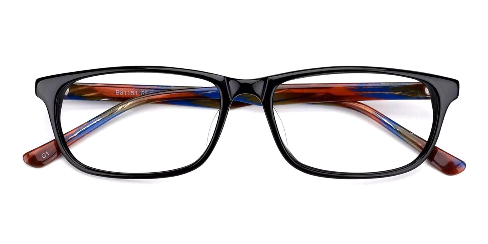 Felin Black Acetate Eyeglasses , UniversalBridgeFit Frames from ABBE Glasses