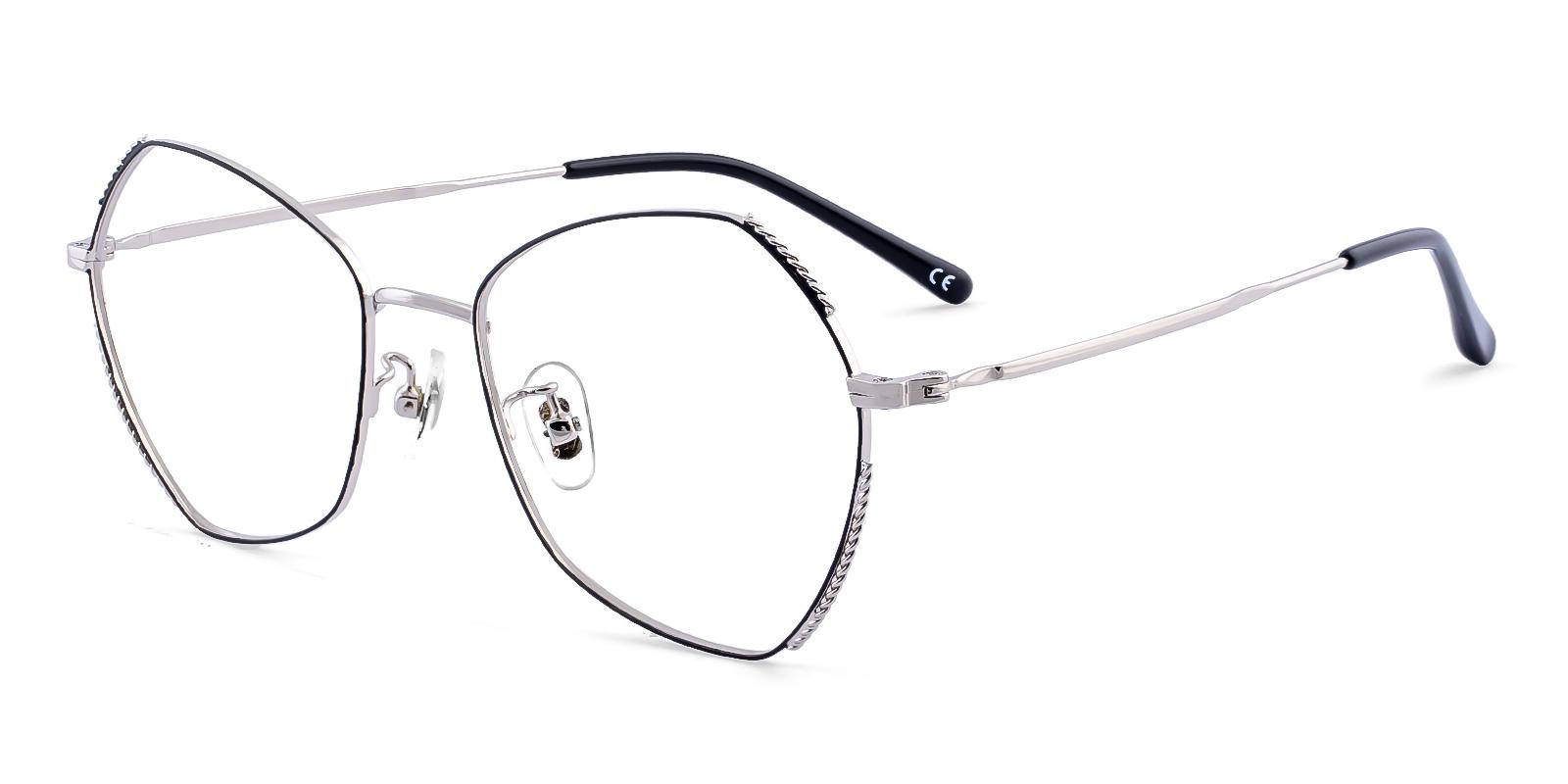 Dontic Black Metal Eyeglasses , NosePads Frames from ABBE Glasses