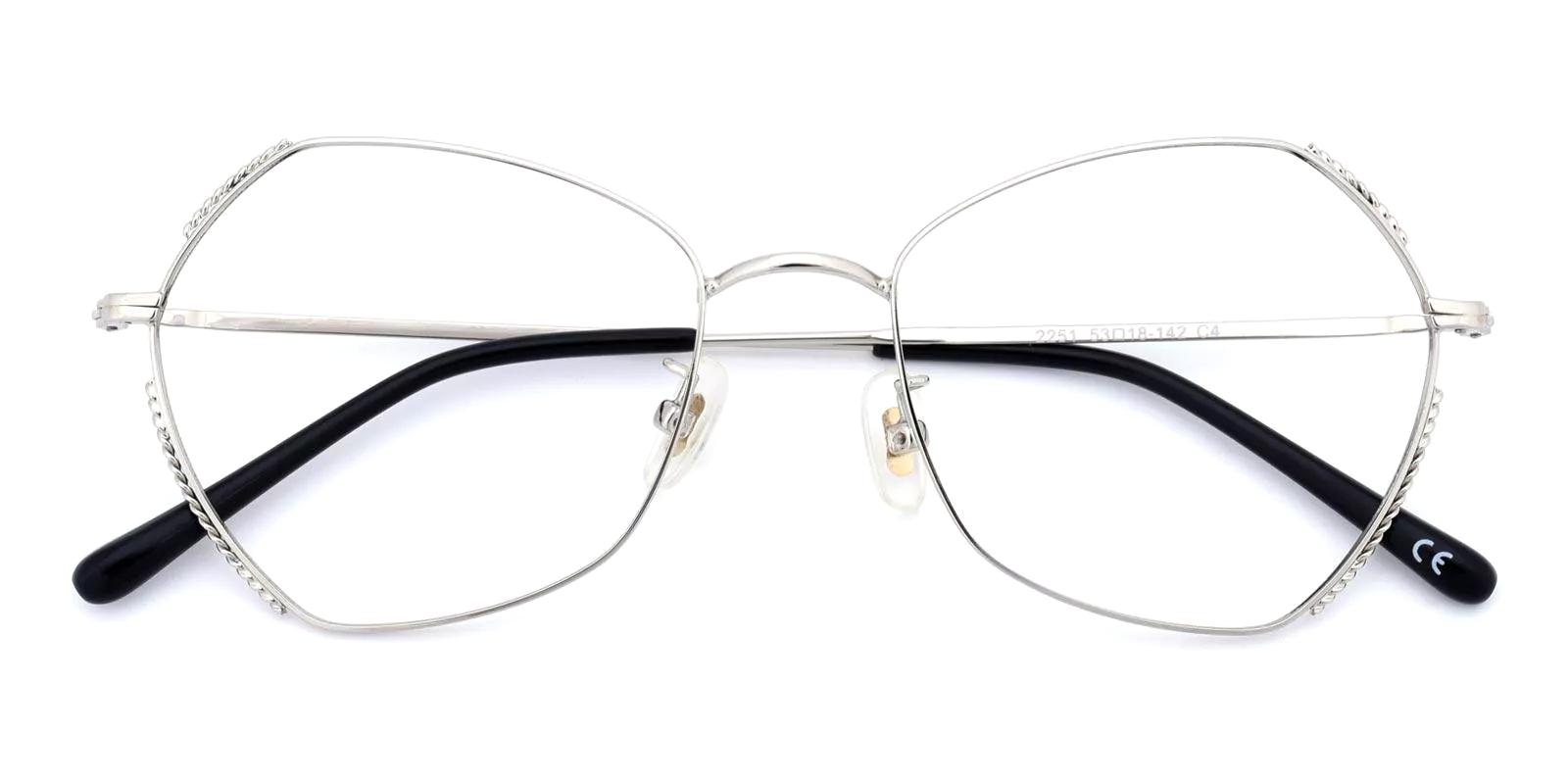 Dontic Silver Metal Eyeglasses , NosePads Frames from ABBE Glasses