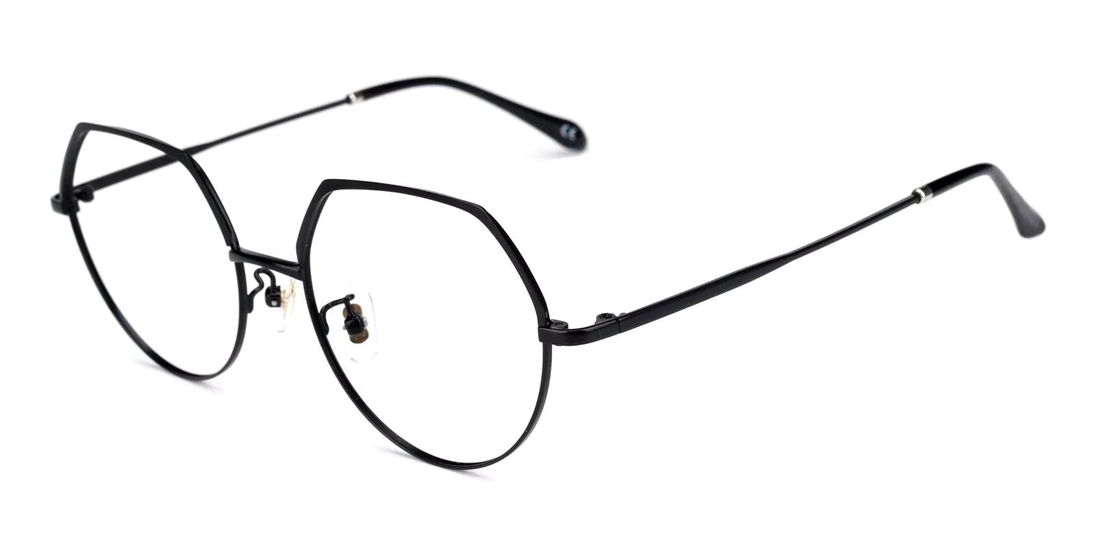 Actie Black Metal Eyeglasses , NosePads Frames from ABBE Glasses