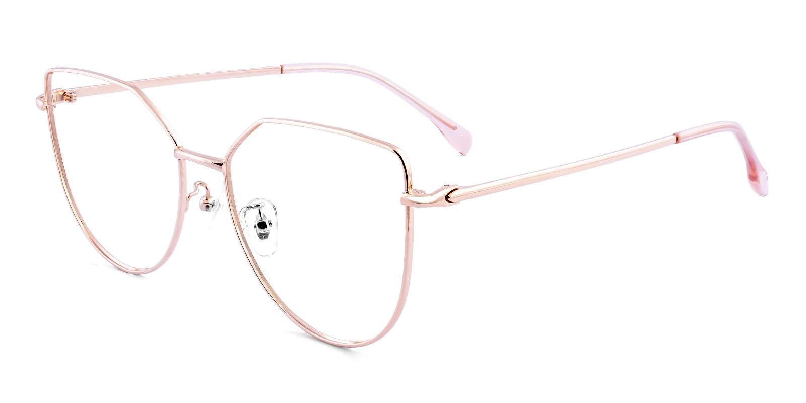 Pastth Rosegold Metal Eyeglasses , NosePads Frames from ABBE Glasses