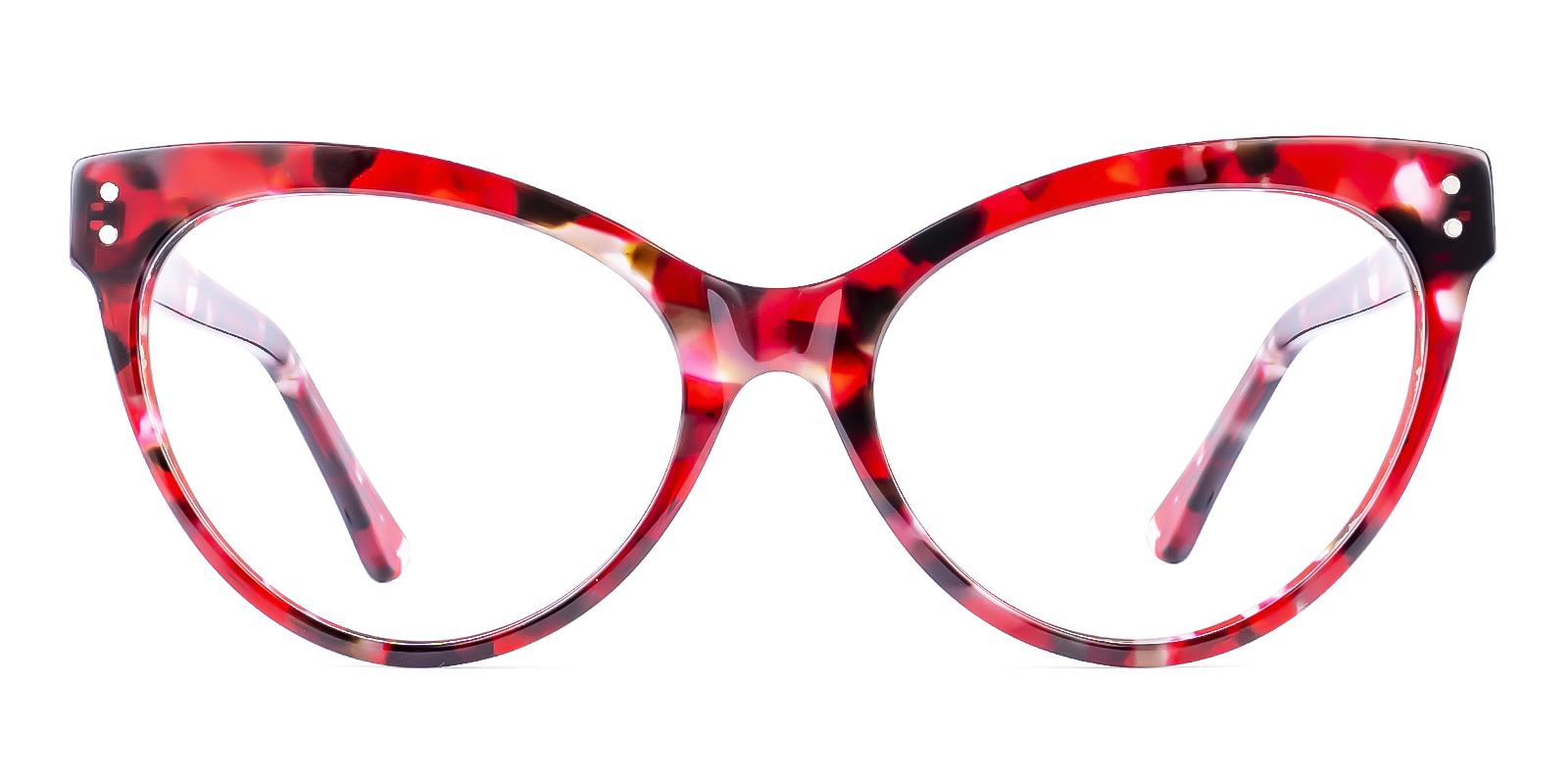 Airness Red Acetate Eyeglasses , SpringHinges , UniversalBridgeFit Frames from ABBE Glasses