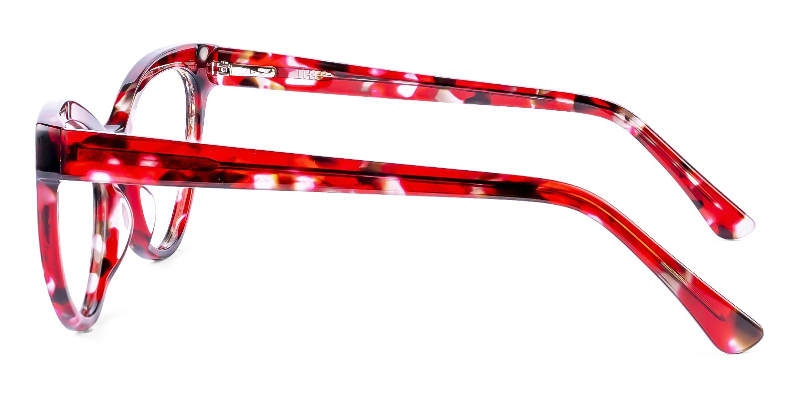 Airness Red Acetate Eyeglasses , SpringHinges , UniversalBridgeFit Frames from ABBE Glasses