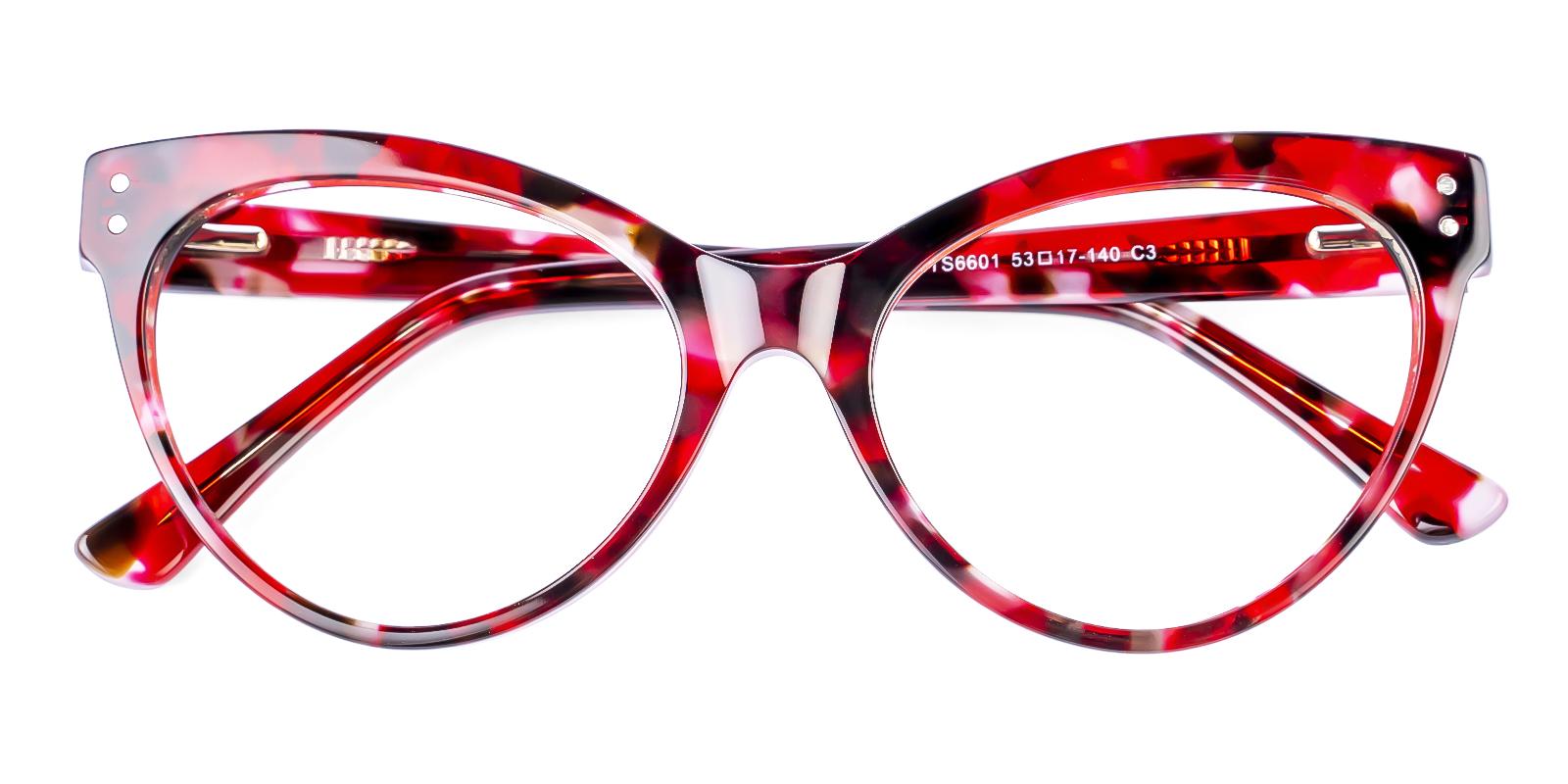 Airness Red Acetate Eyeglasses , SpringHinges , UniversalBridgeFit Frames from ABBE Glasses