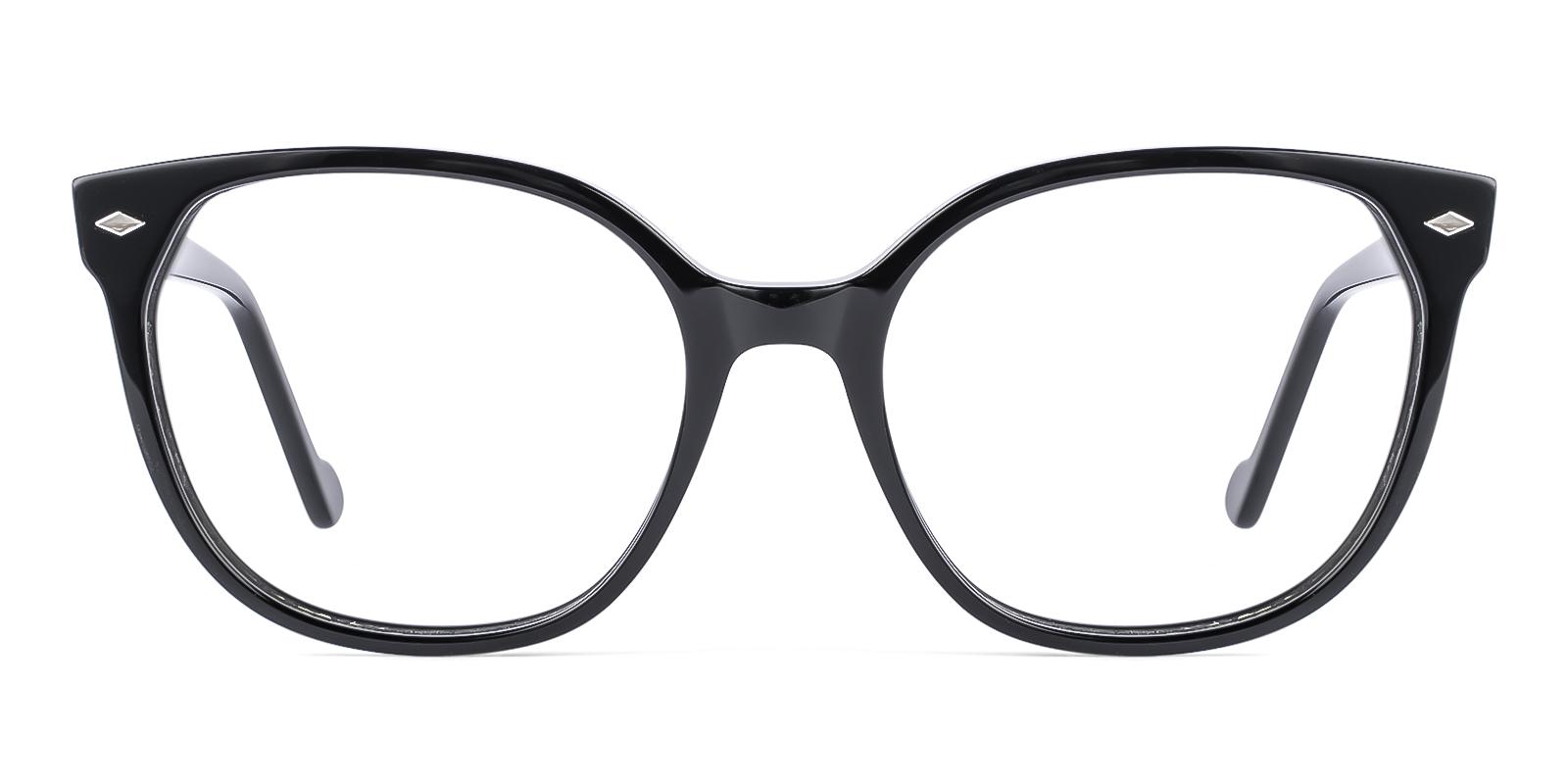 Landel Black Acetate Eyeglasses , SpringHinges , UniversalBridgeFit Frames from ABBE Glasses