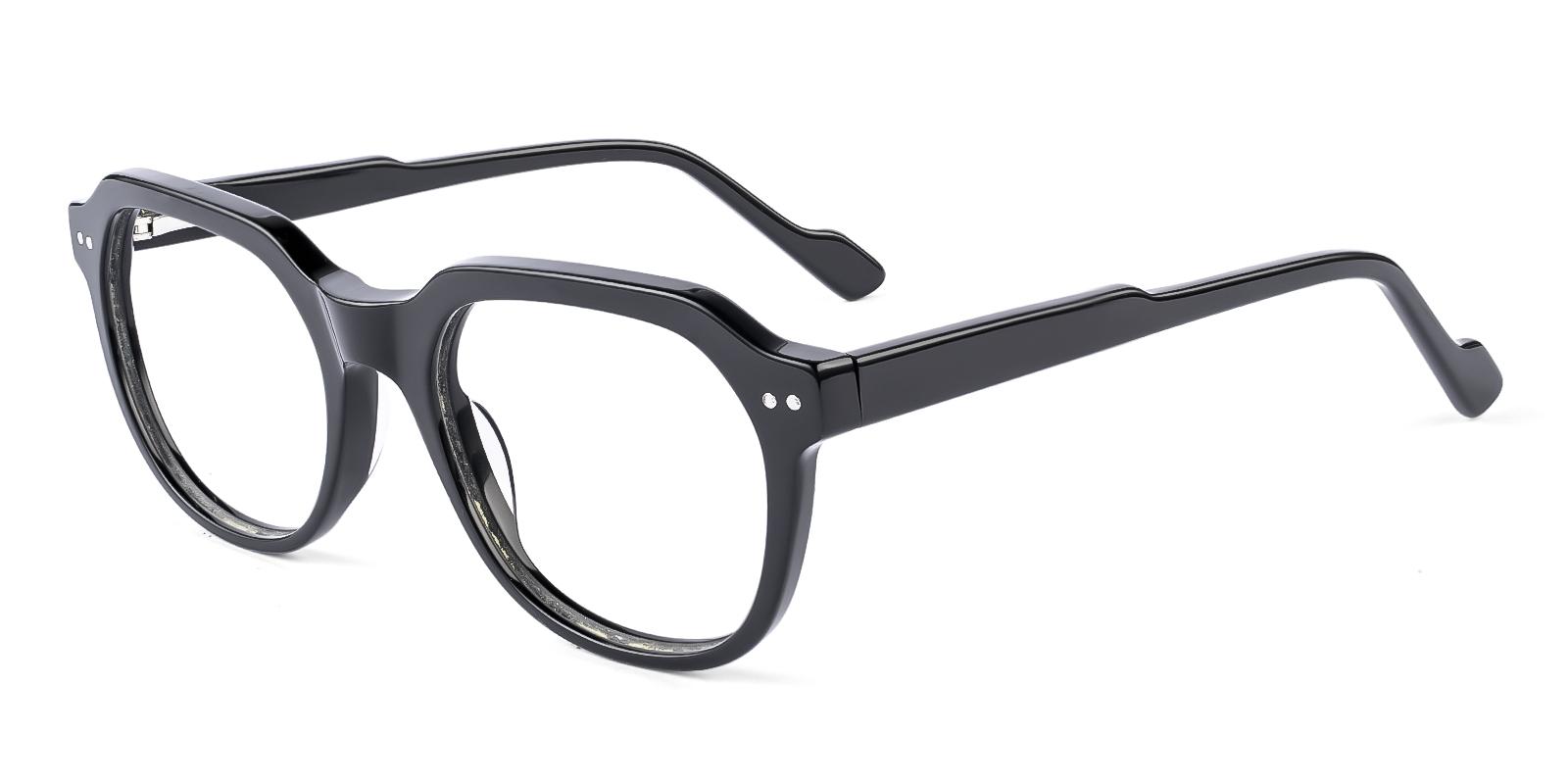 Sarcoress Black Acetate Eyeglasses , SpringHinges , UniversalBridgeFit Frames from ABBE Glasses