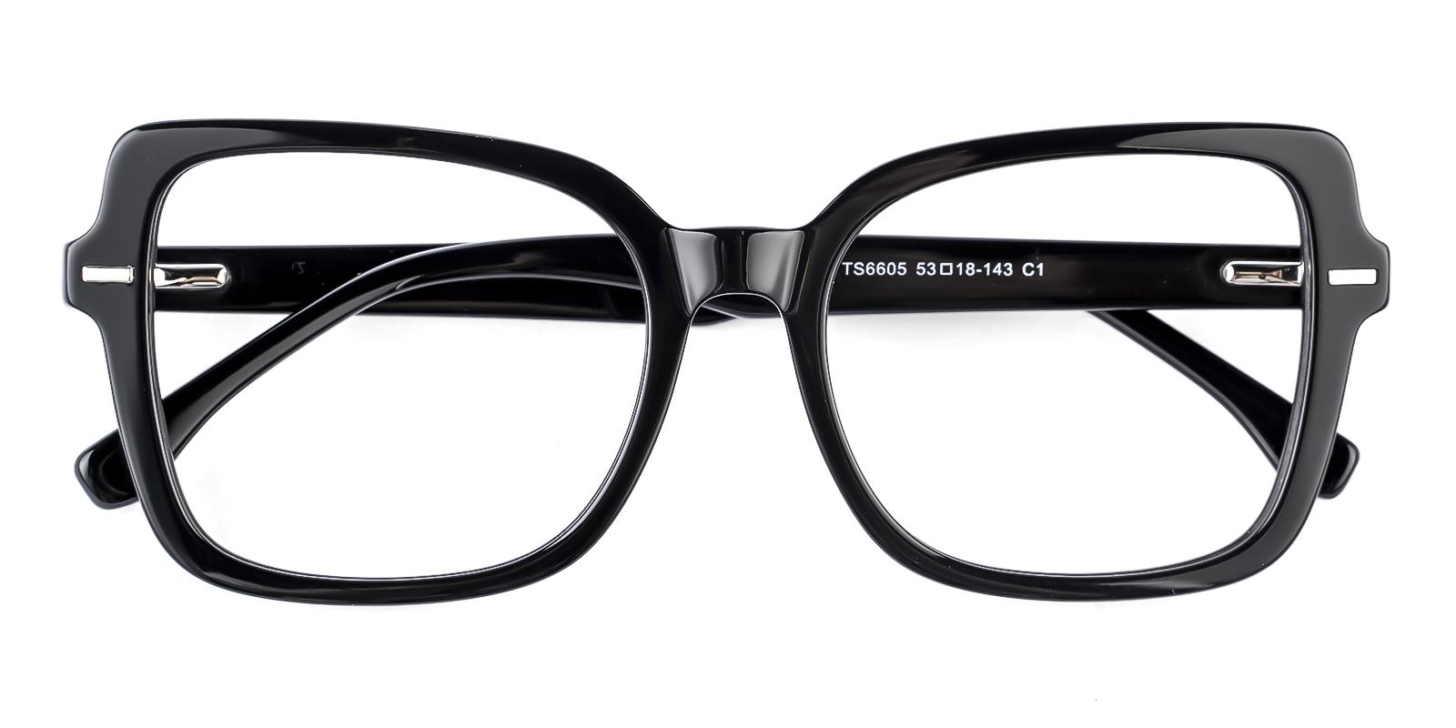 Homkin Black Acetate Eyeglasses , SpringHinges , UniversalBridgeFit Frames from ABBE Glasses