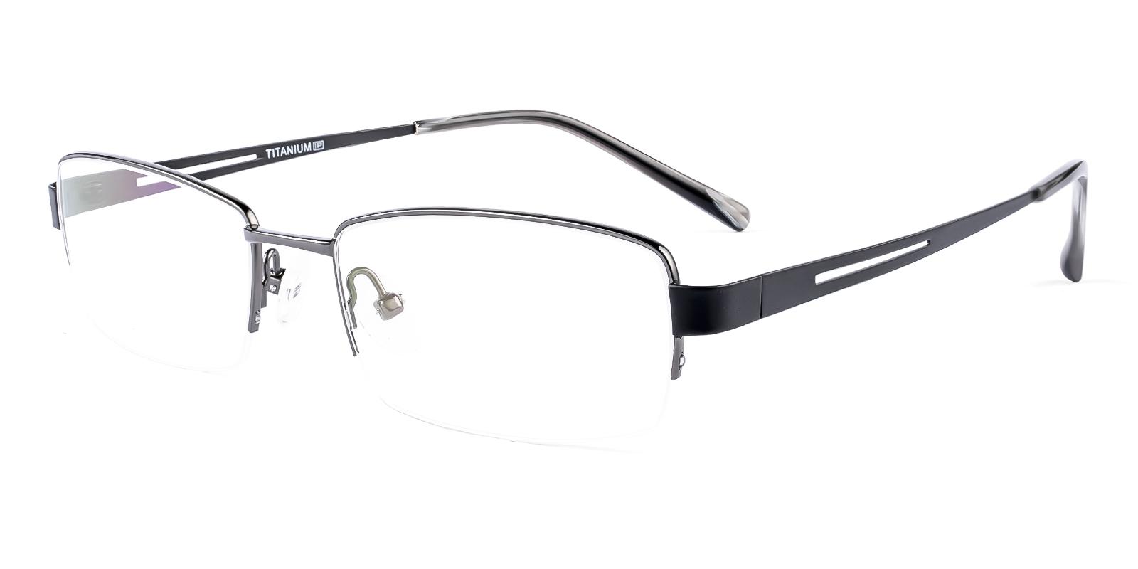 Battar Black Titanium Eyeglasses , NosePads Frames from ABBE Glasses