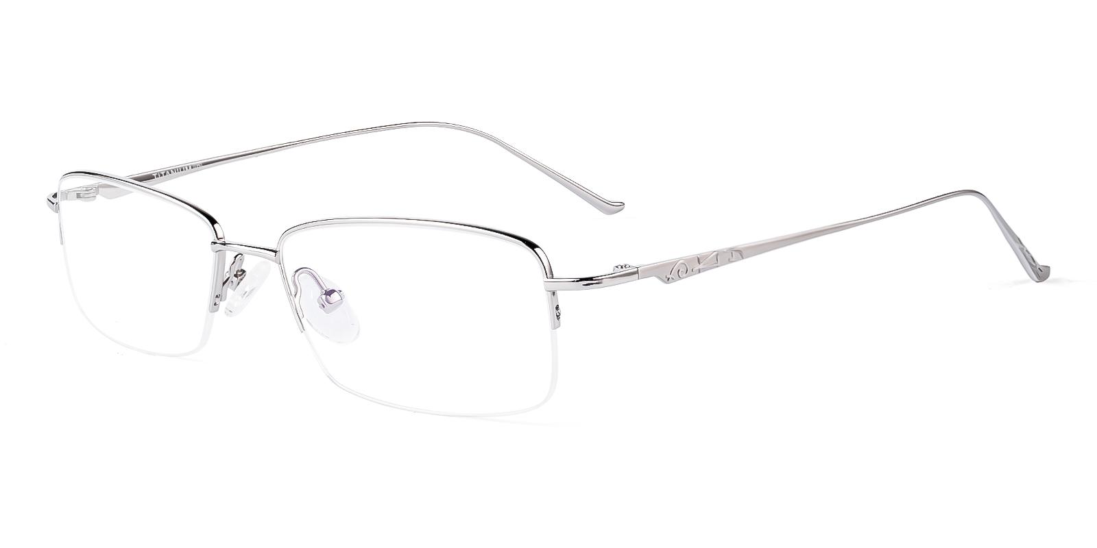 Yesior Silver Titanium Eyeglasses , NosePads Frames from ABBE Glasses